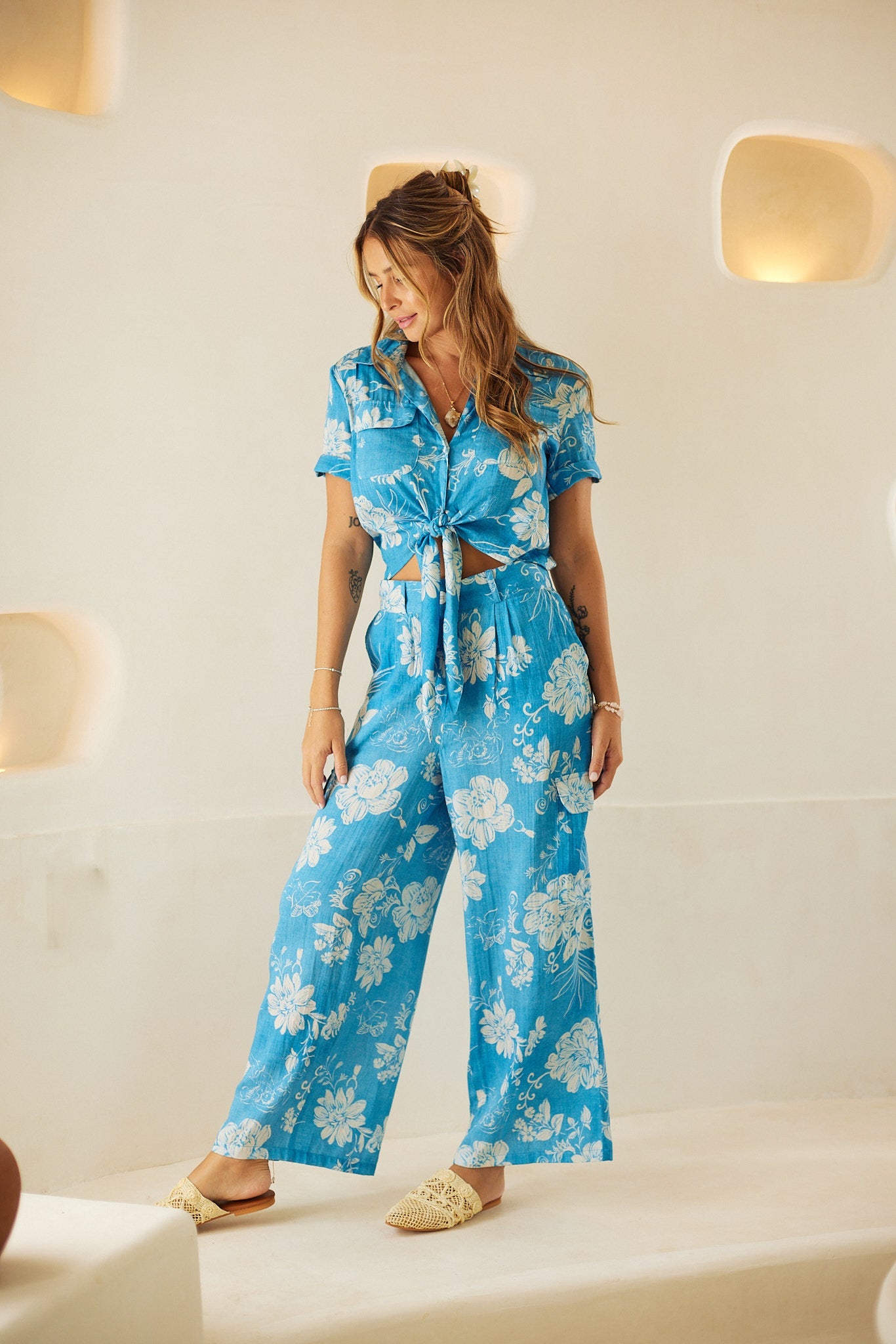 Blue Garden Pants