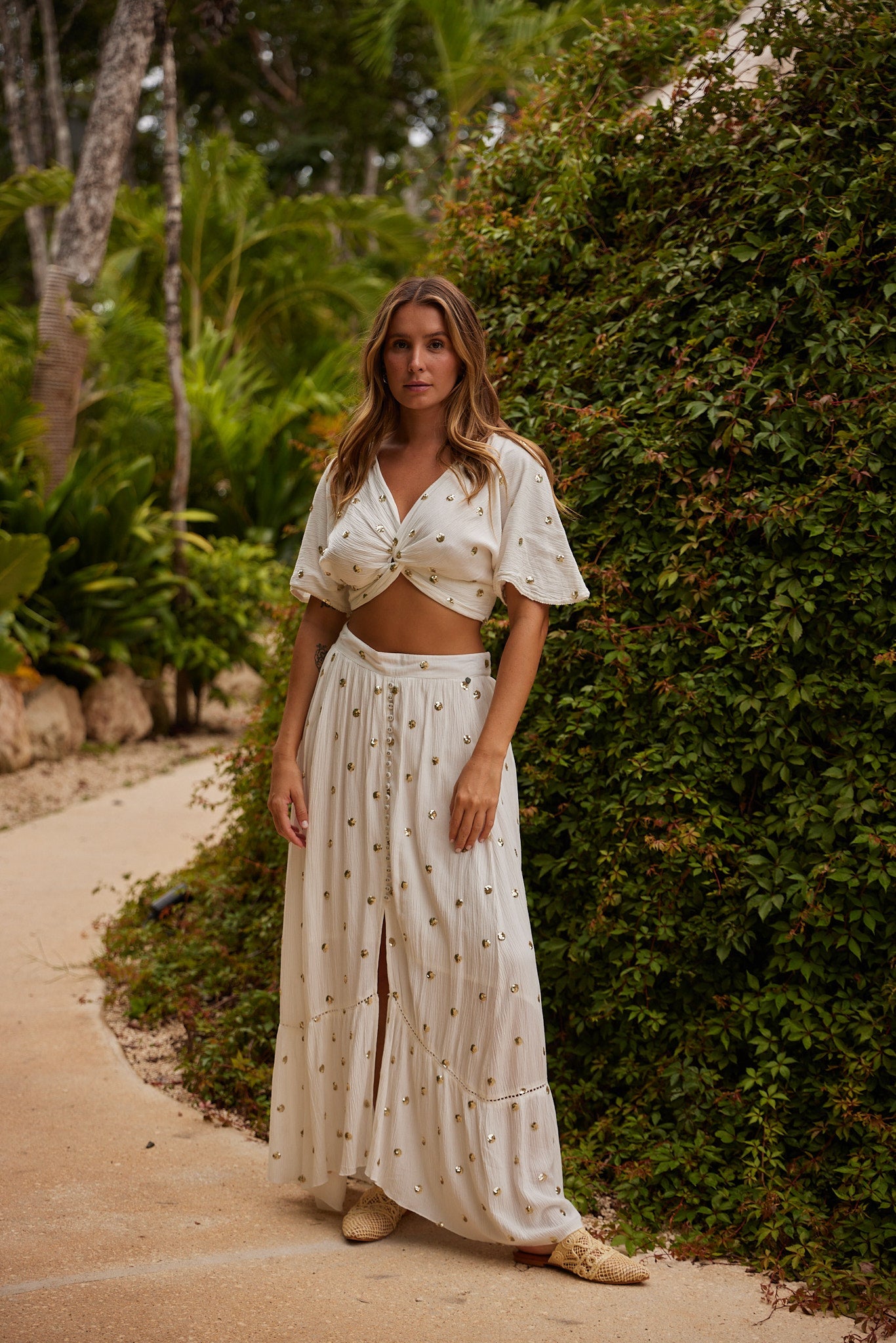 Sunshine Dot Maxi Skirt