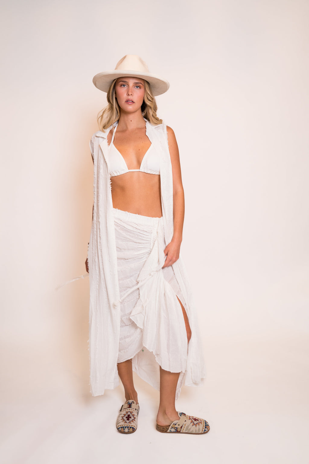 Canvas Sleeveless Duster