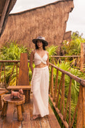 Solid Gold Top - White Crop Top