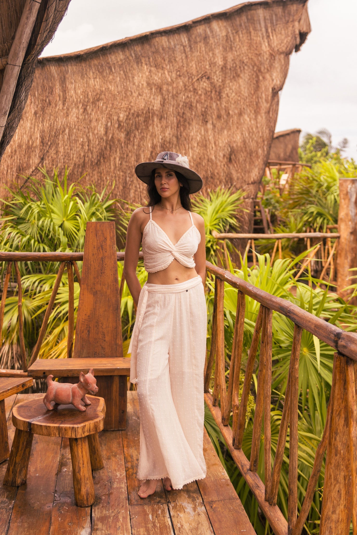 Solid Gold Pants - White Wide Leg Pants